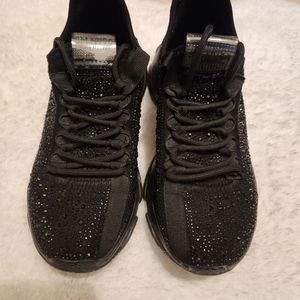 Black rhinestone sneakers Steve Madden